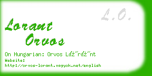 lorant orvos business card